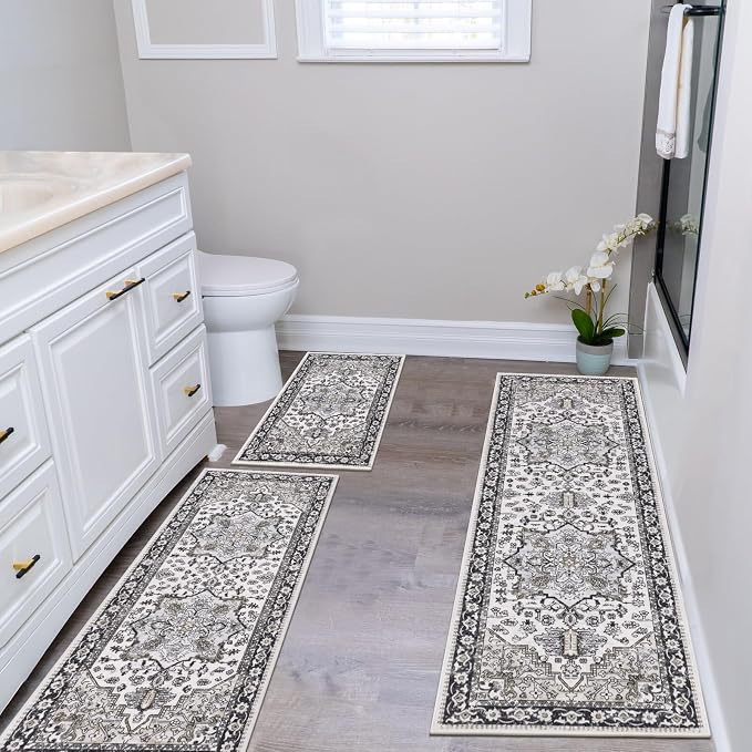 HEBE Boho Kitchen Rug Sets 3 Piece
