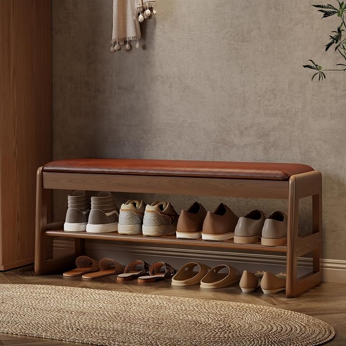 AQIMUELE Shoe Rack Bench, 2 Tiers Shoe Bench