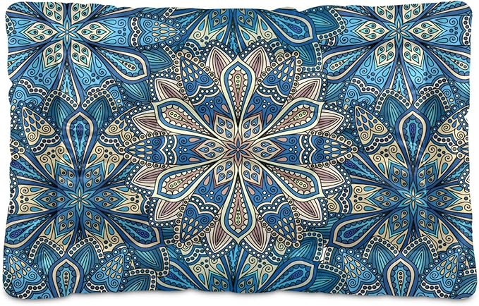 Pet Bed Bohemia Floral Dog Bed Mat Absorbing Non Slip Pad Pet Sleeping Mat for Small, Medium, and Large Dogs Puppy Cat 36 in x 24 in