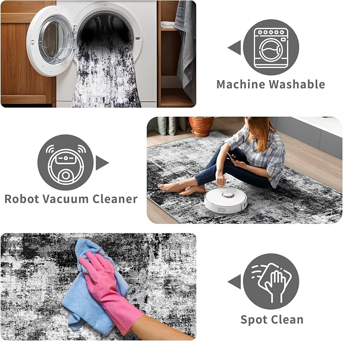 2x3 Small Washable Area Rug: Non-Slip Indoor Door Mat