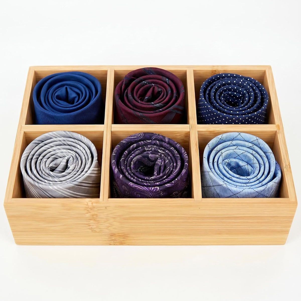 Closet Drawer Organizer Divider - 2 Pack Bamboo Holders Organizers
