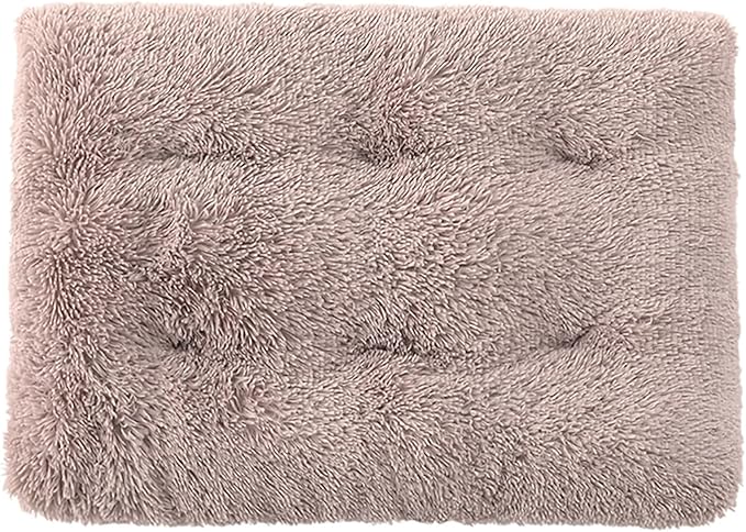 Dog Crate Mat, Dog Bed for Large Dogs, Comfy Fluffy Kennel Pad Anti-Slip for Dog beds & Furniture, Quilted Dog Bed for Pets for Medium/Small Dogs Cats (Color : Brown, Size : 16.9x11)
