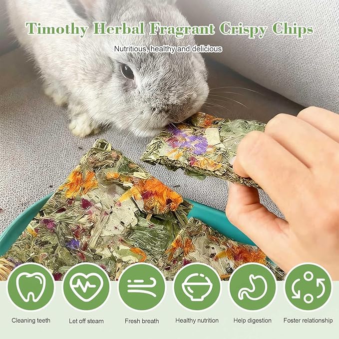 Rabbit Toys, 30 Pcs DIY Rabbit Chew Toys Kit for Teeth Guinea Pig Treats Natural Timothy Hay Chips with Herbal Flowers Bunny Enrichment Toys for Hamster Gerbils Chinchillas