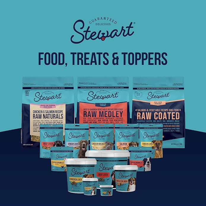 Stewart Single Ingredient Freeze Dried Raw Dog Treats (Beef Liver 21 Ounce + Supper Sprinkles 2.5 Ounce), High Protein, Training Treats or Meal Topper