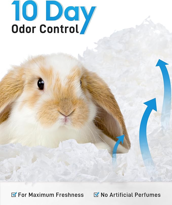 BUCATSTATE Hamster Bedding 101L, 99% Dust-Free Guinea Pig Bedding Odor Control Paper Bedding, Cozy Small Animal Bedding for Rabbit Rat Syrian Dwarf Hamsters Gerbils (White)