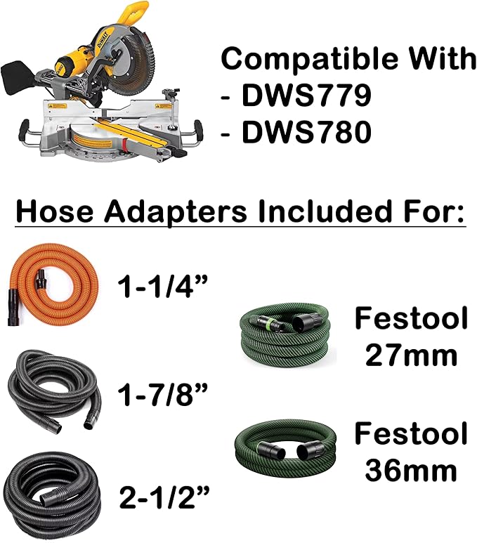 Improved Dust Collection Port for DeWalt DWS779 & DWS780 Miter Saws