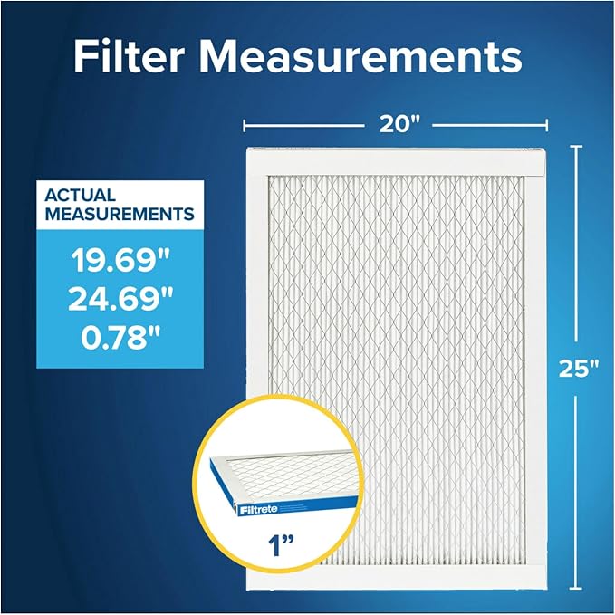 Filtrete 20x25x1 AC Furnace Air Filter, MERV 13, MPR 1900, Premium Allergen