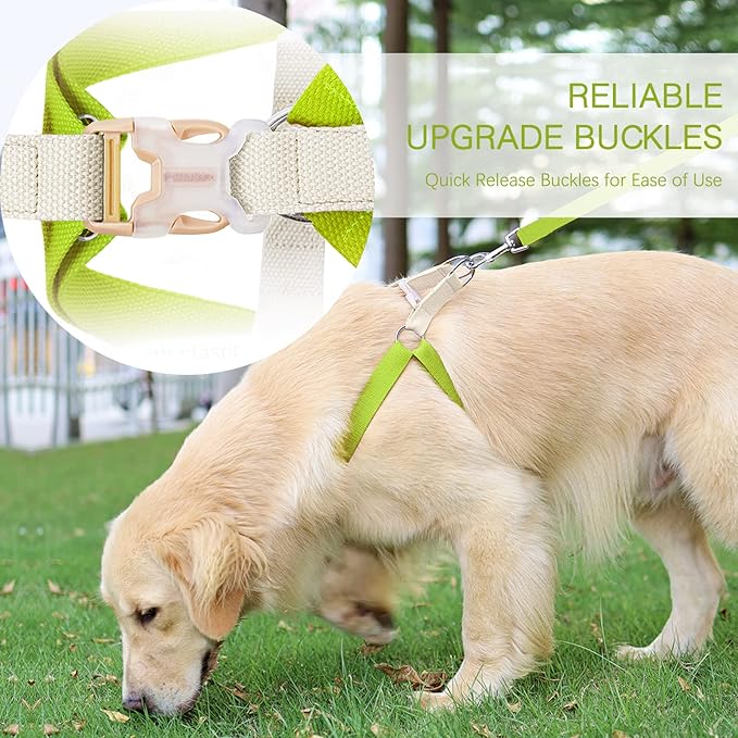 No Pull Dog Harness and Leash Set, Callor, Step in Dog Halter Harness with Poop Bag Holder, Adjustable Lightweight Cotton Straps Suitable for Small Medium Large Dogs Outdoor Walking Running Hiking
