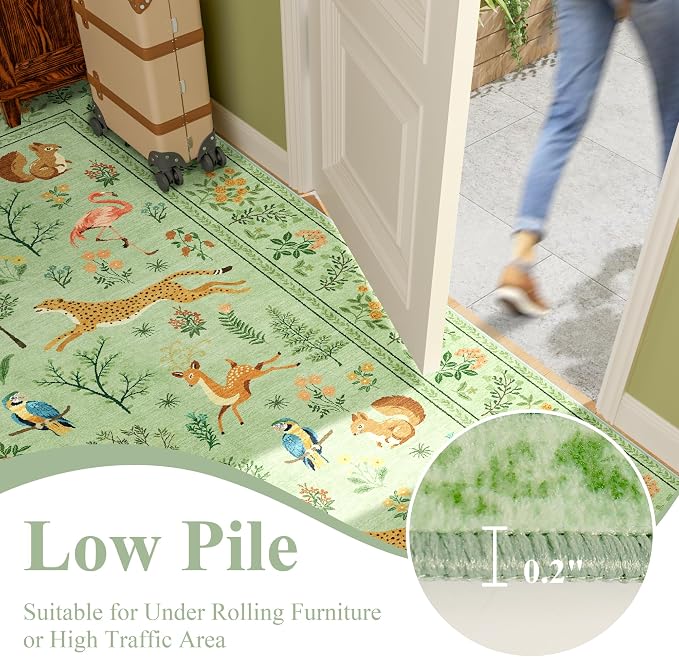 DUKINO 2.6x8 Rug for Hallway, Washable Kitchen Runner Rug
