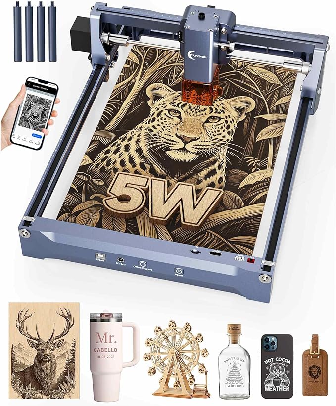 Laser Engraver, Carverall K15 Pro 5W Laser Engraving Machine