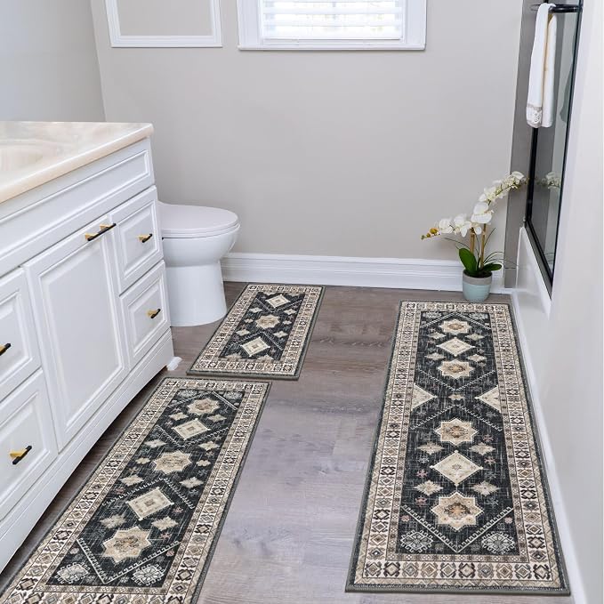 HEBE Boho Kitchen Rug Sets 3 Piece