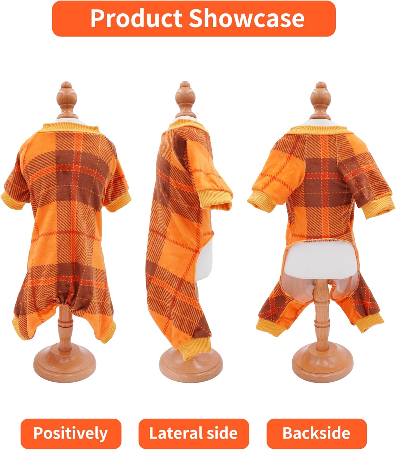 PET SHOW 4 Pack Small Dog Pajamas Holiday Dog Clothes for Medium Dogs Girl Boy Soft Stretchy PJs Plaid Jumpsuit Puppy Fall Onesies Outfits with Sleeve Pets Dachshund Costume(XL, Plaid)