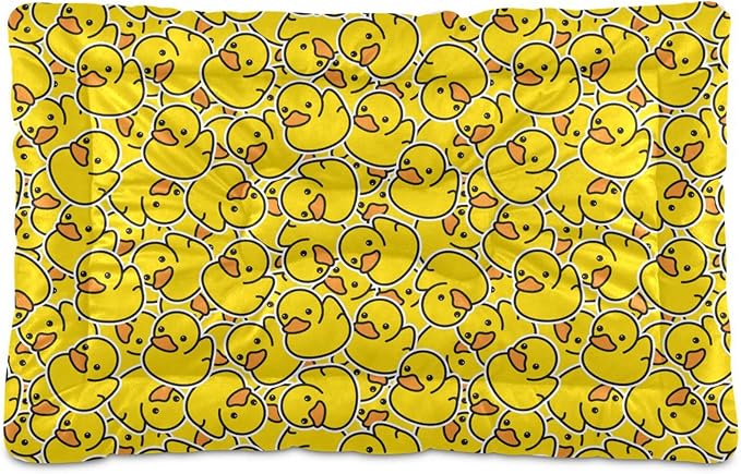 Yellow Duck Cartoon Pet Bed Cute Dog Bed Mat Absorbing Non Slip Pad Pet Sleeping Mat for Small, Medium, and Large Dogs Puppy Cat 24 in x 18 in