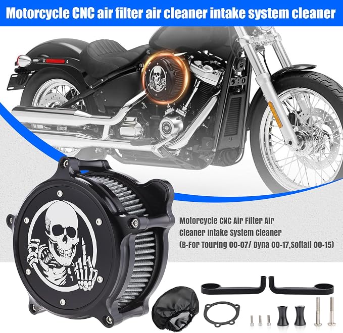 Motorcycle Air Filter Skull Style Air Cleaner
