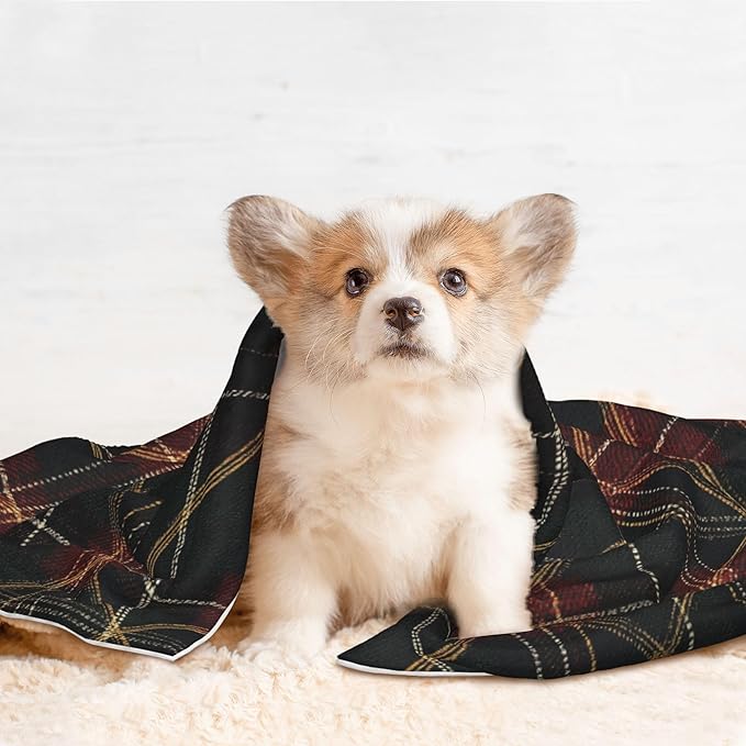 Waterproof Dog Blanket Soft Pet Blanket for Puppy Cat, Fleece Cat Throw Blankets for Furniture Bed Couch Sofa Reversible - Tartan Plaid 7
