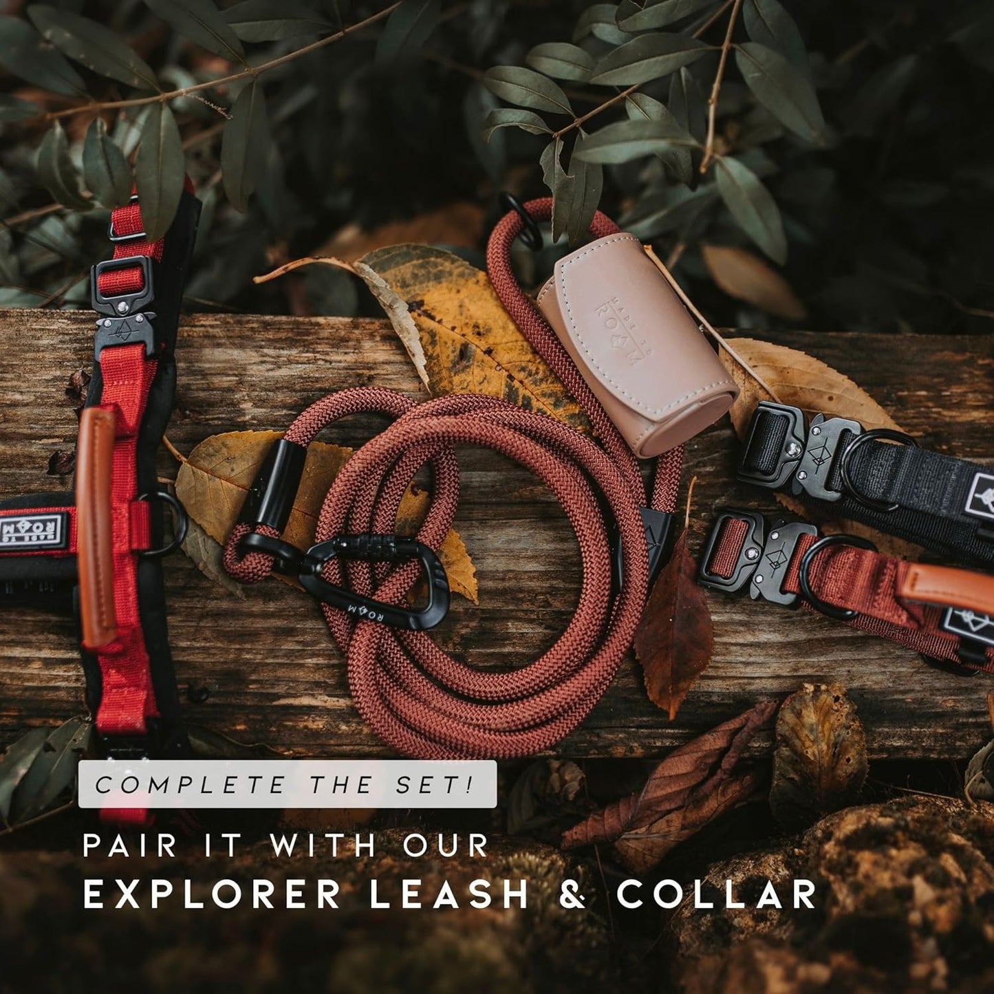 MADE TO ROAM Premium Explorer Harness - Y-Shaped Dog Harness with Adjustable Durable Nylon, Soft Padding, Metal Buckles and Leather Handle for Small, Medium, Large Dogs (Colorado Nightsky, Size 6)