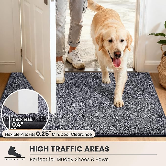 PURRUGS Dirt Trapping Door Mat 31.5" x 70", Non-Slip Machine Washable Entryway