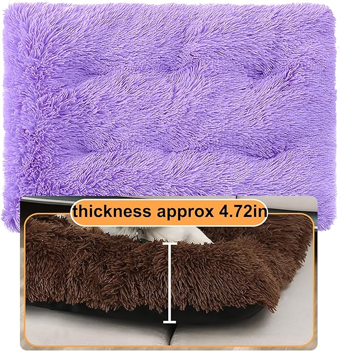Dog Crate Mat, Dog Bed for Large Dogs, Comfy Fluffy Kennel Pad Anti-Slip for Dog beds & Furniture, Quilted Dog Bed for Pets for Medium/Small Dogs Cats (Color : Purple, Size : 30x21)