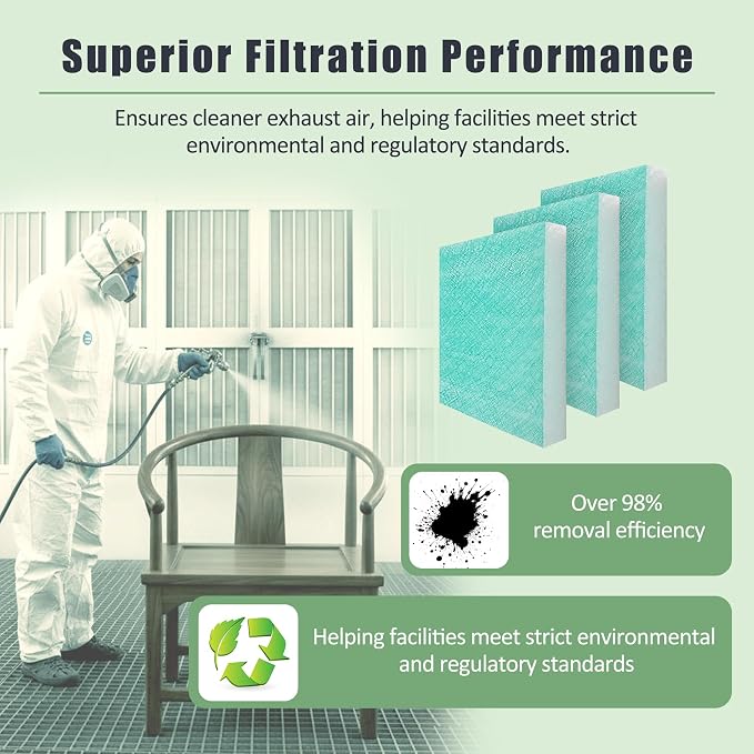 Spray Booth Air Filter Fiberglass Exhaust Green in Paint Booth 15g Green)