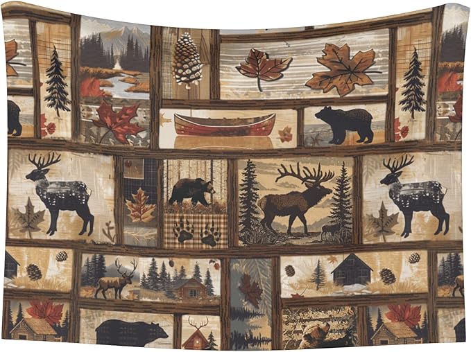 Cabin Blanket for Dog Cat - Rustic Dog Blankets 30x20 Buffalo Plaid Puppy Throw Blanket for Couch Sofa Bed