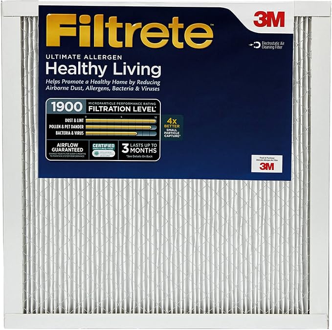 Filtrete 20x20x1 AC Furnace Air Filter, MERV 13, MPR 1900, Premium Allergen