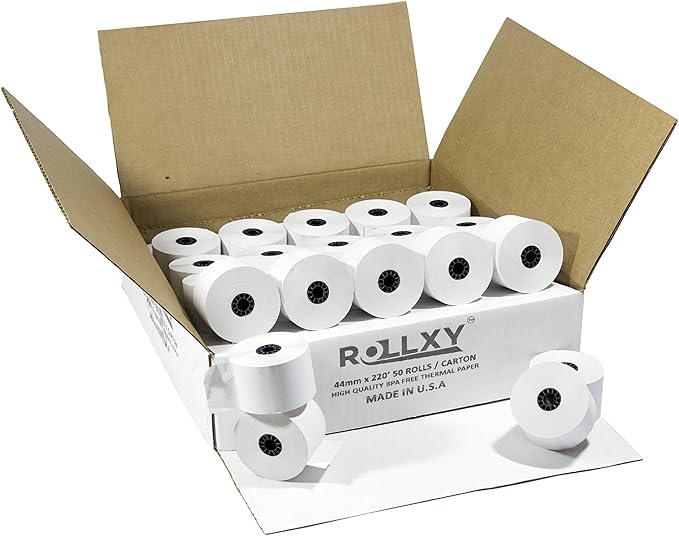1 3/4" (44mm) X 220' Thermal Paper (50 Rolls) …