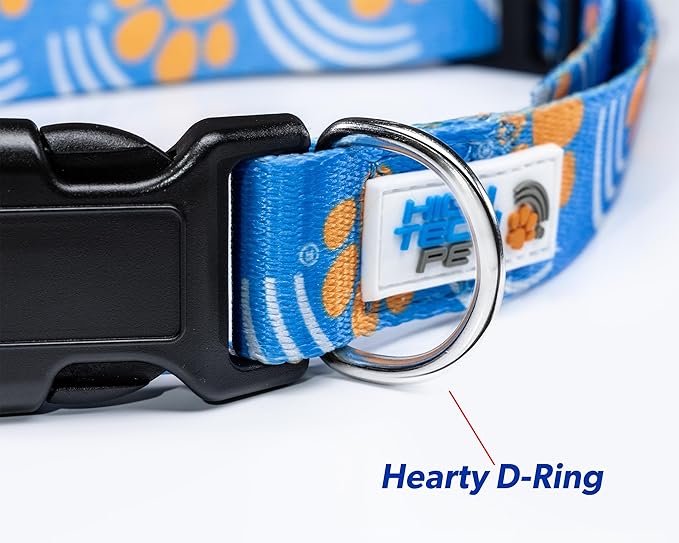 MS-5 Automatic Pet Door Collar, Genuine High Tech Pet Brand Dog Collar for Power Pet Doors - Deluxe Strap (Paw, Medium) - DC-PAW-MS5-M