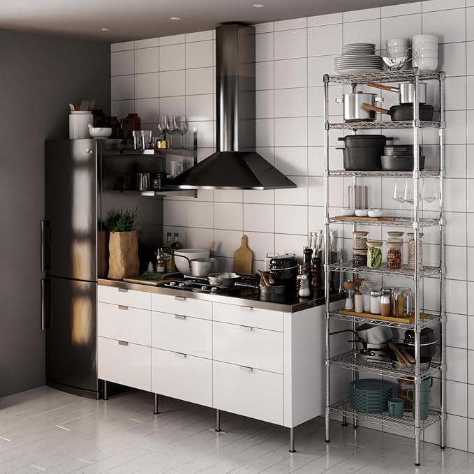 14" Deep x 24" Wide x 86" Height Wire Shelving Kit | 8-Tier | NSF Commercial Storage Rack Unit