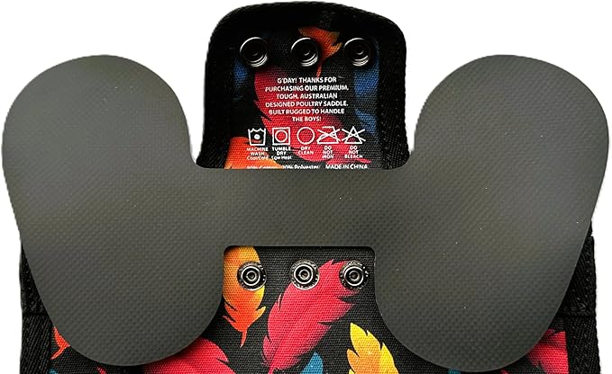 DOWN UNDER OUTDOORS 4 Pack Medium-Large Chicken Saddles with Adjustable Straps, Chicken Apron, Poultry Saver, Pet Supplies, Including Shoulder Cover (Feathers and Flora)