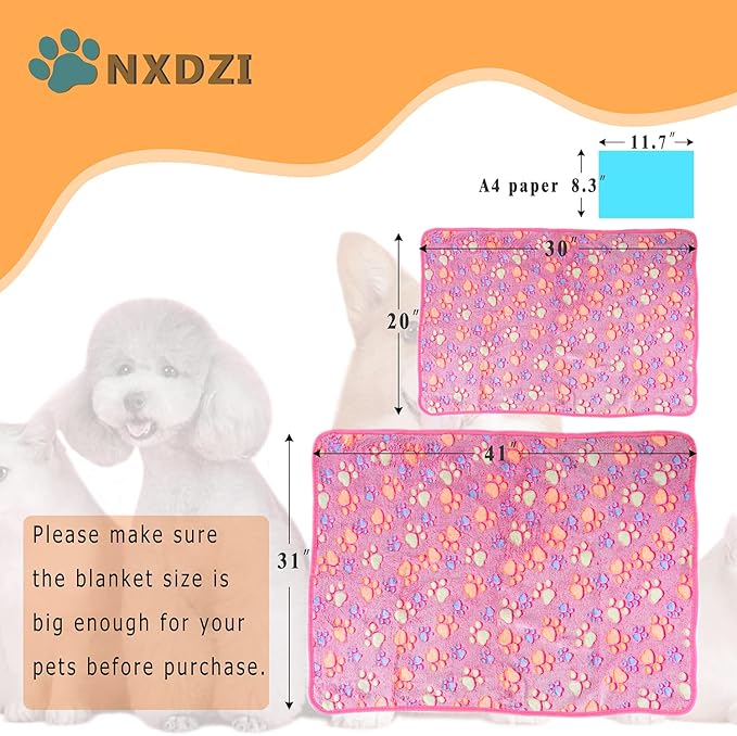 Dog Blankets for Small Medium Dogs Washable, 3 Pack Pet Blanket Washable 30" x 20", Fuzzy Soft Puppy Throw Cover for Kennel Crate Bed