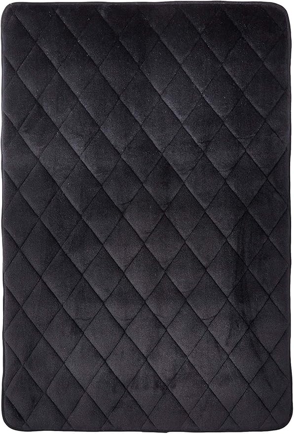 4Knines Extra Large Dog Crate Mat – Waterproof, Non-Slip, Machine Washable Crate Mat – Soft, Durable Kennel Mat for Dogs – Pet Bed for Crates, Travel or Home Use - Large (Black)