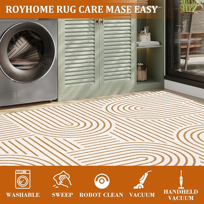 ROYHOME Modern Rug 2.5x8 Runners
