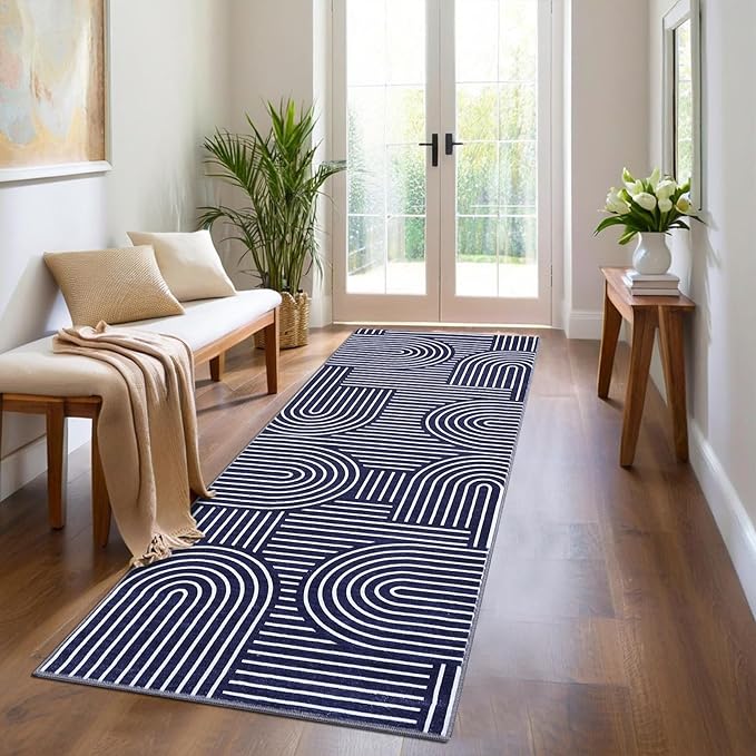 ROYHOME Modern Rug 2x6 Runners for Hallways, Abstract Kitchen Runner Rugs Non