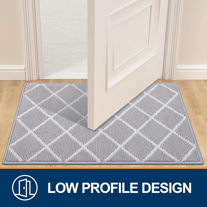 Finchitty Indoor Door Mat, Dirt Resistant and Absorbent, Low-Profile, Washable
