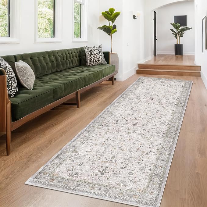 Hazo Haus Light Gray Kitchen Rug 12 ft Long