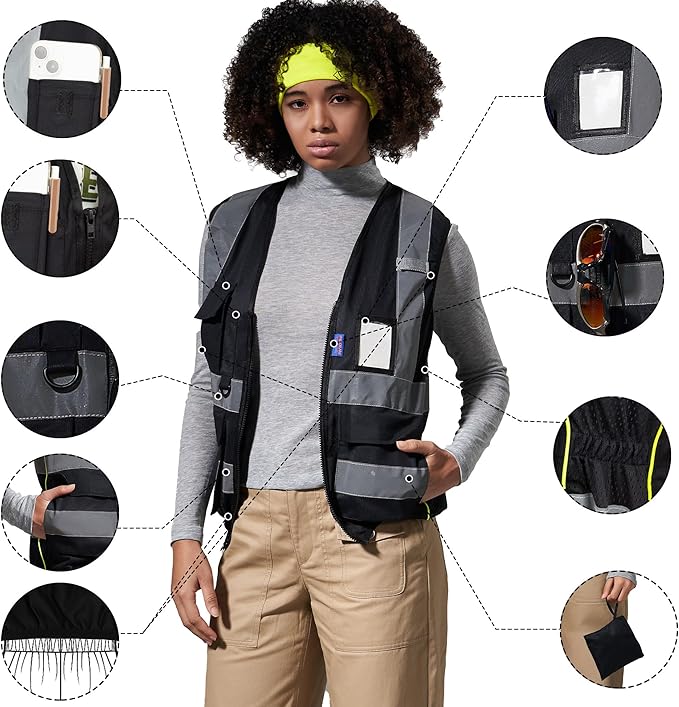 A-SAFETY High Visibility Reflective Safety Vest Customize Logo (XS-8XL)