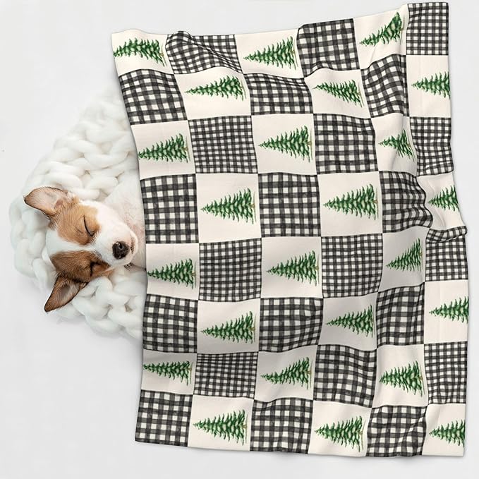 Buffalo Plaid Pet Blanket - Dog Throw Blanket 23x16 Couch Blankets for Puppy Dogs Cats