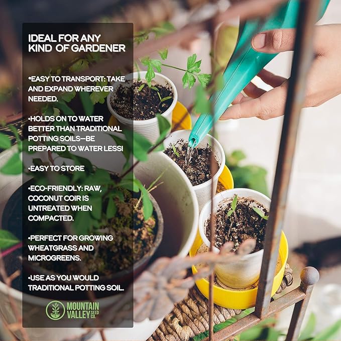 Minute Soil - Compressed Coco Coir Fiber Grow Medium - 40 MM Wafers - Bag of 30 = 5.5 Quarts of Potting Soil - Indoor Container Gardening: Seed Starts, Wheatgrass, More - Just Add Water - OMRI Organic
