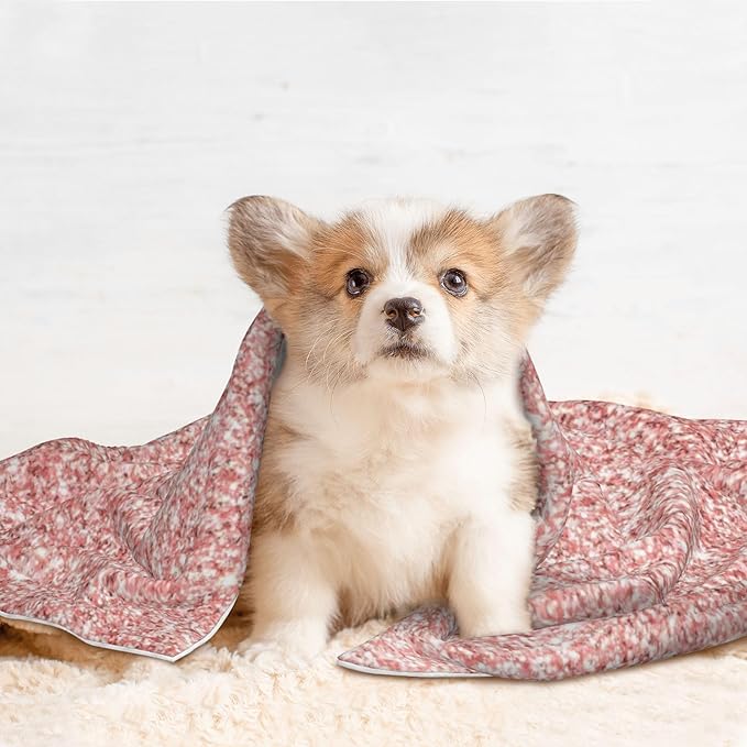 Waterproof Dog Blanket Soft Pet Blanket for Puppy Cat, Fleece Cat Throw Blankets for Furniture Bed Couch Sofa Reversible - Rose Gold Glitter 1