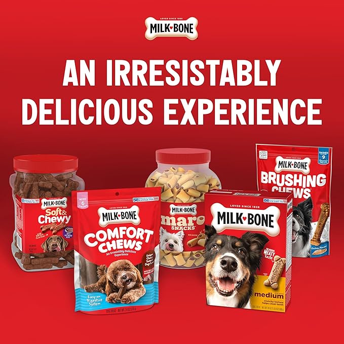 Milk-Bone Flavor Snacks Mini’s Dog Biscuits, Flavored Crunchy Dog Treats, 36 Oz. Canister (Pack of 2)