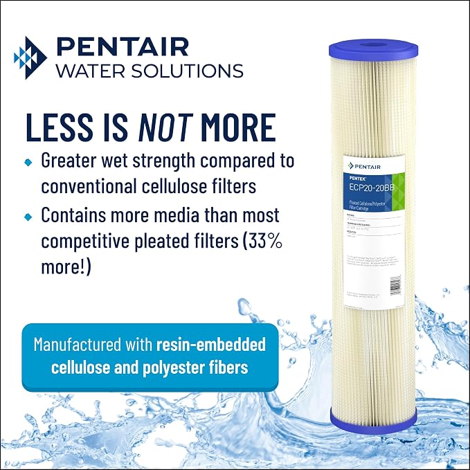 Pentair Pentek ECP20-20BB Big Blue Sediment Water Filter, Whole House Heavy