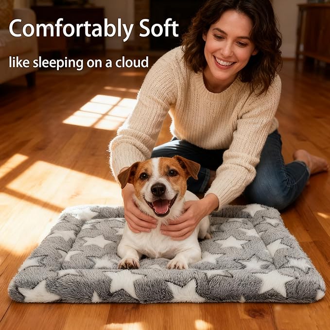 Dog Bed Mat 4 Pcs - Reversible Dog Crate Bed Mats, Soft & Breathable Kennel Pad, Durable Crate Bed for Small Dogs & Cats