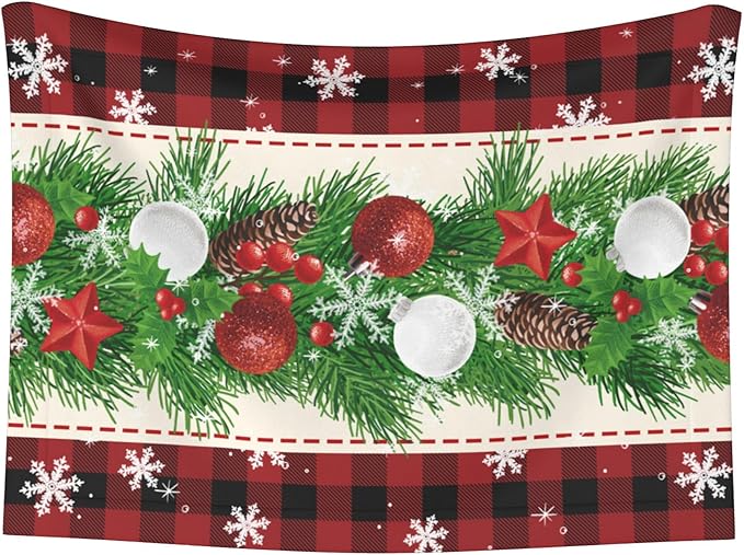 Xmas Blanket for Dog Cat - Snowflake Throw Blanket 40x30 Holiday Buffalo Plaid Pet Blanket for Couch Sofa Bed