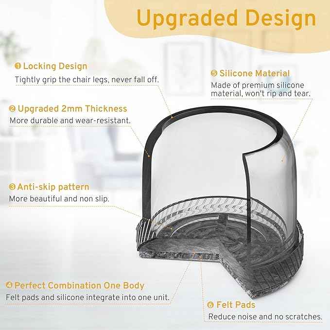 24PCS Round Chair Leg Floor Protectors, Furniture Sliders, Chair Leg Protectors