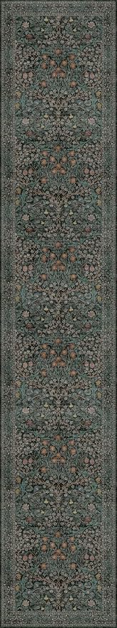 Dark Green Washable 3x16 Extra Long Runner Rug