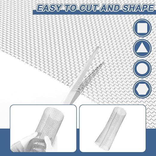 uxcell 12 Mesh 39" x 10" Woven Wire Mesh, 316 Stainless Steel Air Vent Filter