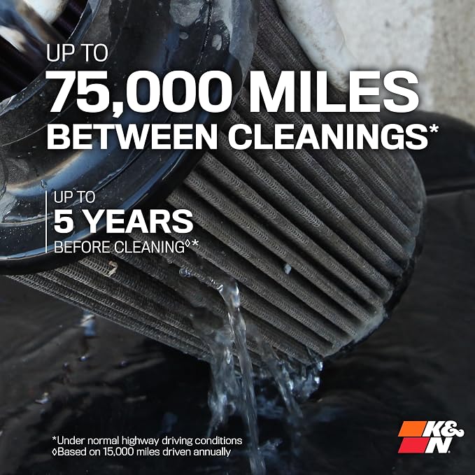 K&N High-Flow Original Lifetime Universal Clamp-On Air Filter: High Performance