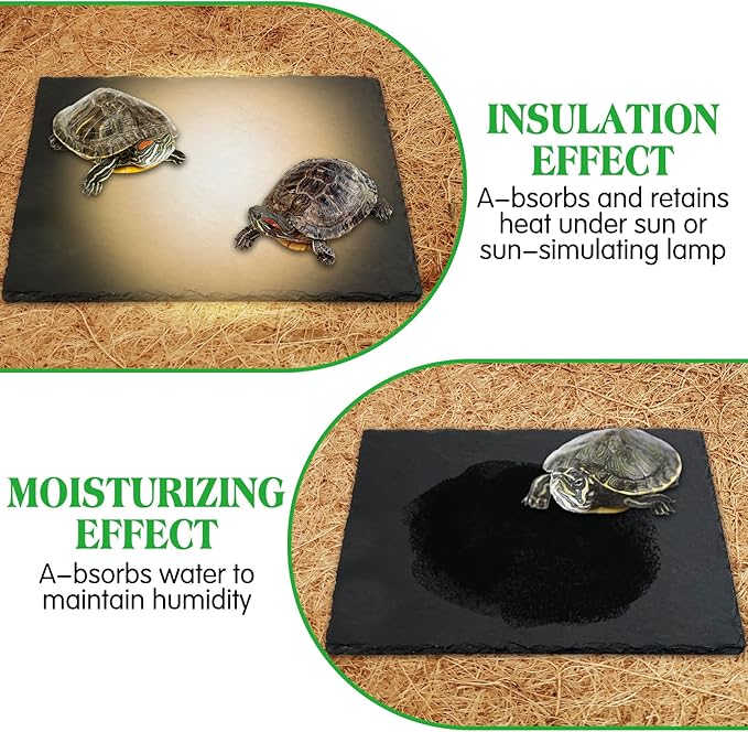 Tfwadmx Reptile Basking Platform Large Tortoise Feeding Bathing Area Turtle Original Rock Plate Grinding Nails Resting Terrace Habitat Decor for Amphibian Reptile Bearded Dragon Chameleon Snake