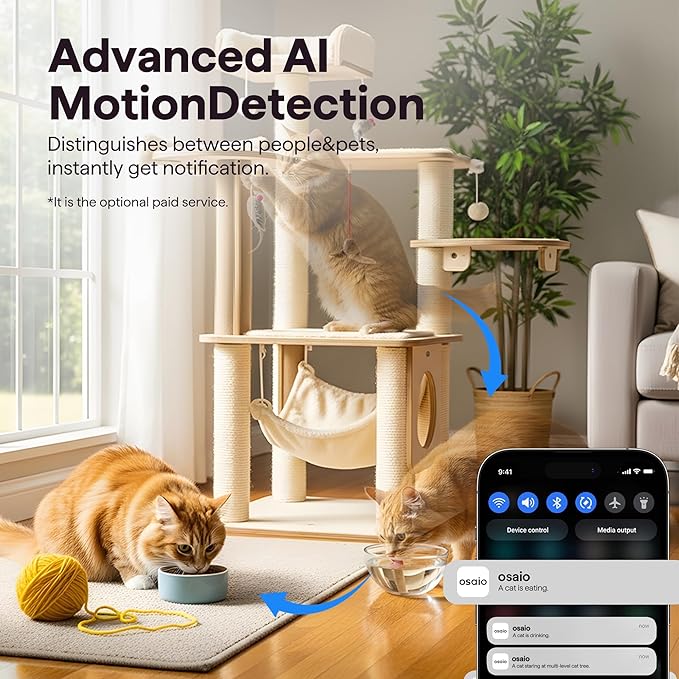 2K Wireless Cameras for Home Security Camera, Pet Camera Indoor with Phone App, Night Vision, Motion Alert, 24/7 SD&Cloud Record, Two-Way Audio, Security Camera Indoor Works with Alexa&Google