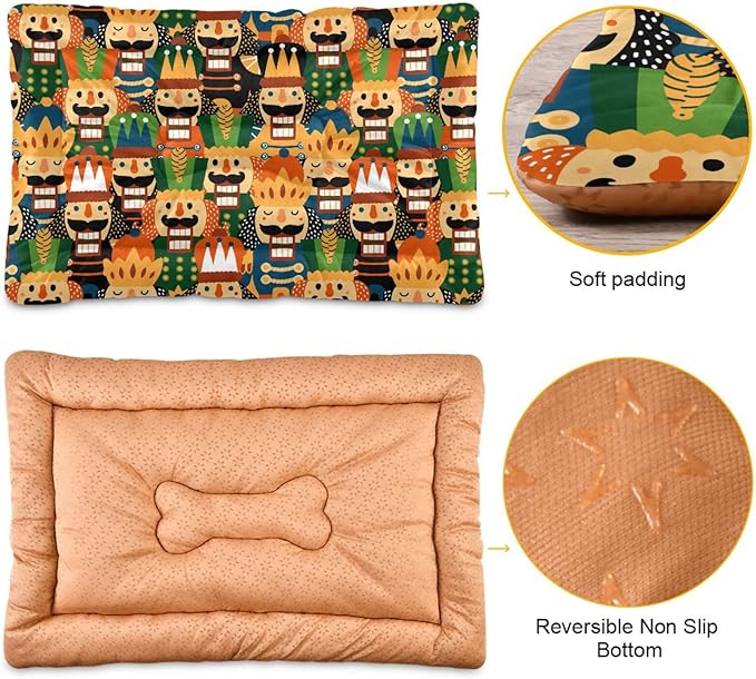 Christmas Nutcracker Pet Bed Cute Dog Bed Mat Absorbing Non Slip Pad Pet Sleeping Mat for Small, Medium, and Large Dogs Puppy Cat 24 in x 18 in